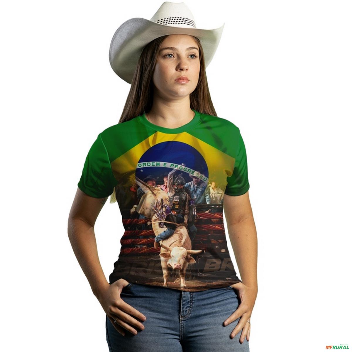 Camiseta Agro Brk Rodeio Brasil Com Uv50 - Tamanho: Baby Look 684335